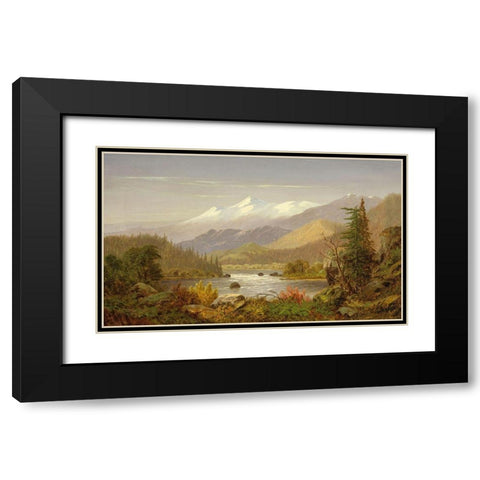 Mt. Shasta and the Sacramento River Black Modern Wood Framed Art Print with Double Matting by Butman, Frederick A
