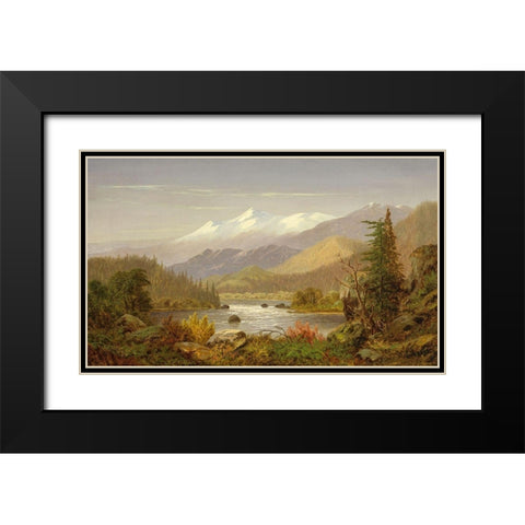 Mt. Shasta and the Sacramento River Black Modern Wood Framed Art Print with Double Matting by Butman, Frederick A