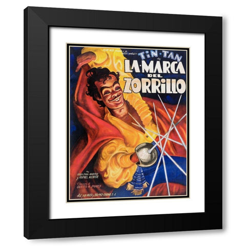Mexican Movie Poster La Marca del Zorrillo Black Modern Wood Framed Art Print with Double Matting by Garcia Cabral, Ernesto