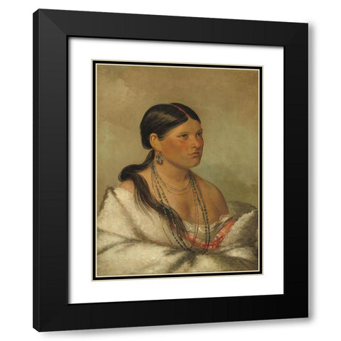 The Female Eagle - Shawano Black Modern Wood Framed Art Print with Double Matting by Catlin, George
