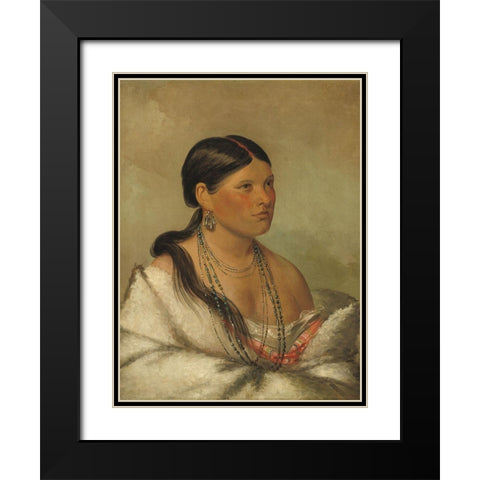 The Female Eagle - Shawano Black Modern Wood Framed Art Print with Double Matting by Catlin, George