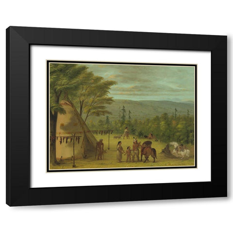 The Cheyenne Brothers Starting on Their Fall Hunt Black Modern Wood Framed Art Print with Double Matting by Catlin, George