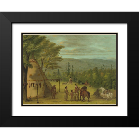 The Cheyenne Brothers Starting on Their Fall Hunt Black Modern Wood Framed Art Print with Double Matting by Catlin, George