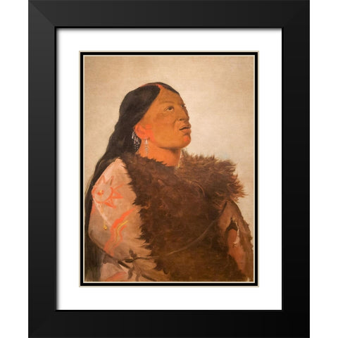 Wife of The Six Black Modern Wood Framed Art Print with Double Matting by Catlin, George