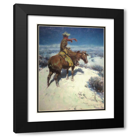 The Lonely Vigil Black Modern Wood Framed Art Print with Double Matting by Dunton, William Herbert