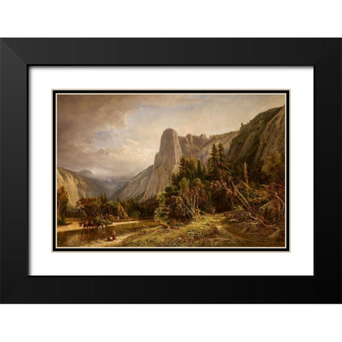 Sentinel Rock, Yosemite Black Modern Wood Framed Art Print with Double Matting by Keith, William