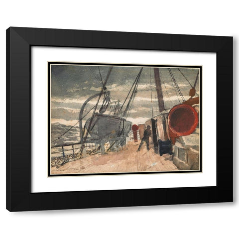 Marine Black Modern Wood Framed Art Print with Double Matting by Homer, Winslow