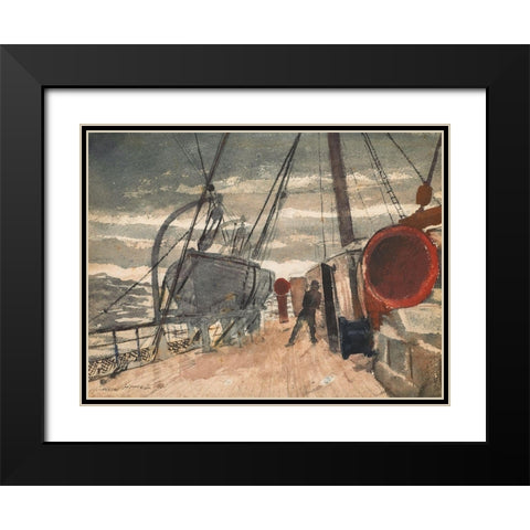 Marine Black Modern Wood Framed Art Print with Double Matting by Homer, Winslow