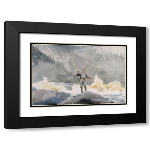 Casting Black Modern Wood Framed Art Print with Double Matting by Homer, Winslow