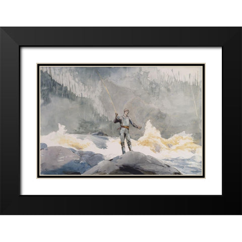 Casting Black Modern Wood Framed Art Print with Double Matting by Homer, Winslow