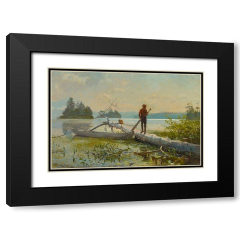 The Trapper Black Modern Wood Framed Art Print with Double Matting by Homer, Winslow