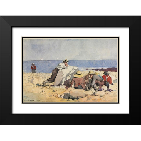 A Clam Bake Black Modern Wood Framed Art Print with Double Matting by Homer, Winslow