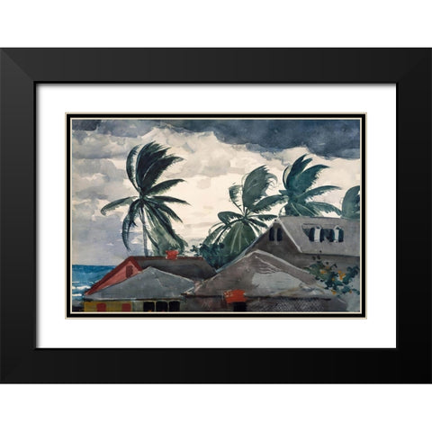Hurricane, Bahamas Black Modern Wood Framed Art Print with Double Matting by Homer, Winslow