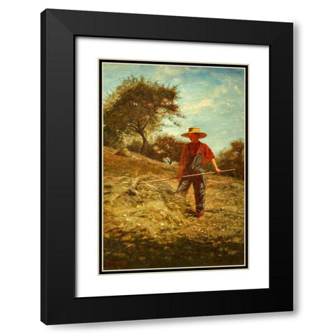 Haymaking Black Modern Wood Framed Art Print with Double Matting by Homer, Winslow