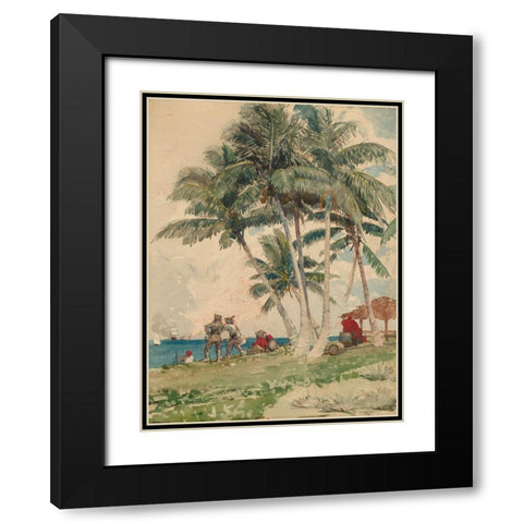 The Buccaneers Black Modern Wood Framed Art Print with Double Matting by Homer, Winslow