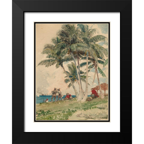 The Buccaneers Black Modern Wood Framed Art Print with Double Matting by Homer, Winslow