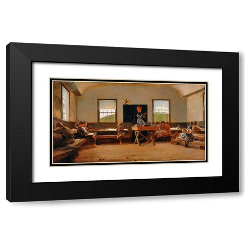 The Country School Black Modern Wood Framed Art Print with Double Matting by Homer, Winslow