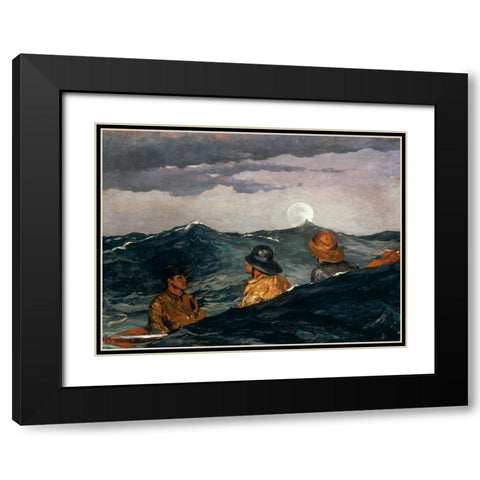 Kissing the Moon Black Modern Wood Framed Art Print with Double Matting by Homer, Winslow