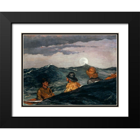 Kissing the Moon Black Modern Wood Framed Art Print with Double Matting by Homer, Winslow