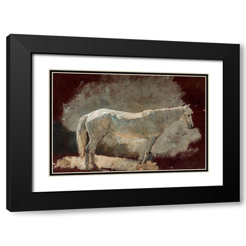 White Mare Black Modern Wood Framed Art Print with Double Matting by Homer, Winslow