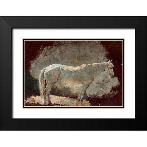 White Mare Black Modern Wood Framed Art Print with Double Matting by Homer, Winslow