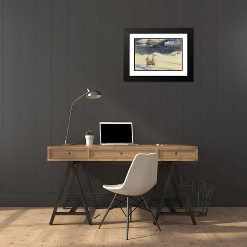 Sand and Sky Black Modern Wood Framed Art Print with Double Matting by Homer, Winslow
