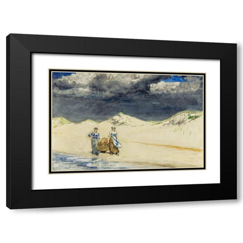 Sand and Sky Black Modern Wood Framed Art Print with Double Matting by Homer, Winslow