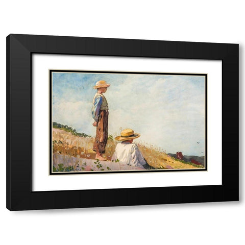 The Blue Boy Black Modern Wood Framed Art Print with Double Matting by Homer, Winslow