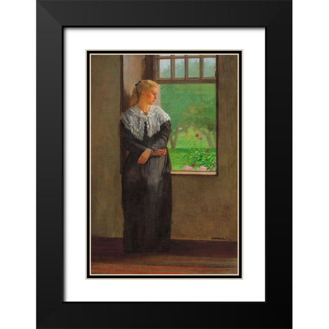 Reverie Black Modern Wood Framed Art Print with Double Matting by Homer, Winslow