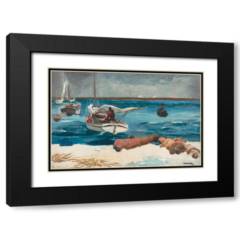 Nassau Black Modern Wood Framed Art Print with Double Matting by Homer, Winslow