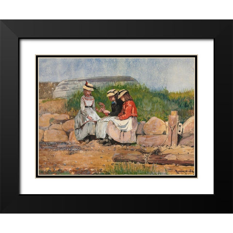 A Fishermans Daughter Black Modern Wood Framed Art Print with Double Matting by Homer, Winslow