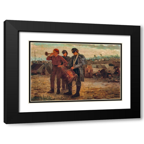 Sounding Reveille Black Modern Wood Framed Art Print with Double Matting by Homer, Winslow