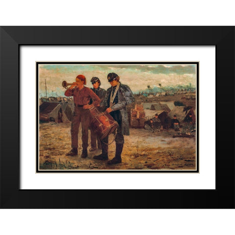 Sounding Reveille Black Modern Wood Framed Art Print with Double Matting by Homer, Winslow