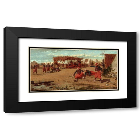 Pitching Quoits Black Modern Wood Framed Art Print with Double Matting by Homer, Winslow