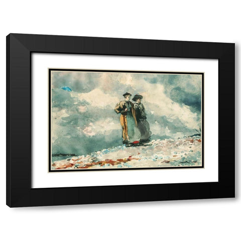 The Outlook, Maine Coast Black Modern Wood Framed Art Print with Double Matting by Homer, Winslow