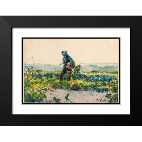For to Be a Farmers Boy Black Modern Wood Framed Art Print with Double Matting by Homer, Winslow