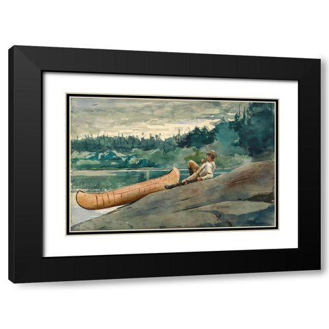 The Guide Black Modern Wood Framed Art Print with Double Matting by Homer, Winslow