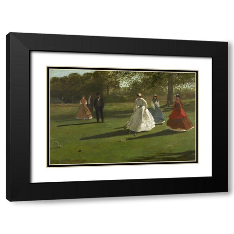 Croquet Players Black Modern Wood Framed Art Print with Double Matting by Homer, Winslow