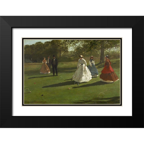 Croquet Players Black Modern Wood Framed Art Print with Double Matting by Homer, Winslow