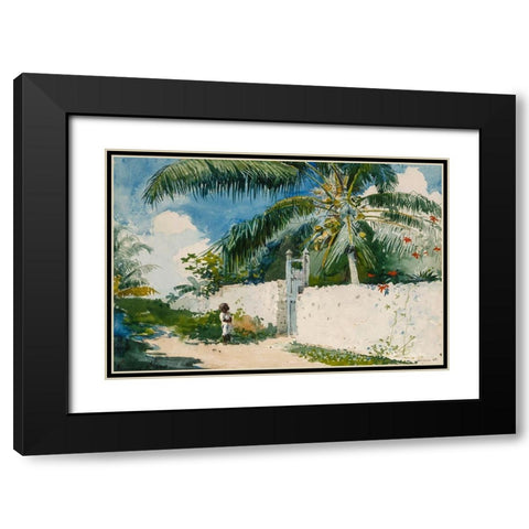 A Garden in Nassau Black Modern Wood Framed Art Print with Double Matting by Homer, Winslow