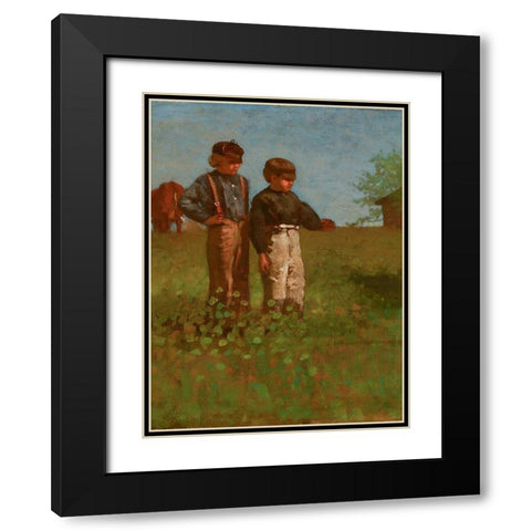 Young Farmers Black Modern Wood Framed Art Print with Double Matting by Homer, Winslow