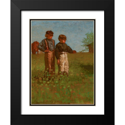Young Farmers Black Modern Wood Framed Art Print with Double Matting by Homer, Winslow