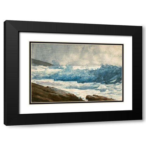 Prouts Neck, Breakers Black Modern Wood Framed Art Print with Double Matting by Homer, Winslow