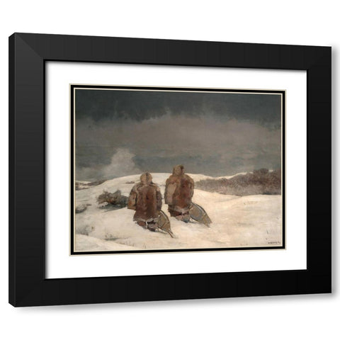 Below Zero Black Modern Wood Framed Art Print with Double Matting by Homer, Winslow