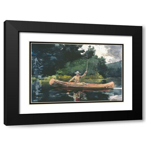 The North Woods Black Modern Wood Framed Art Print with Double Matting by Homer, Winslow