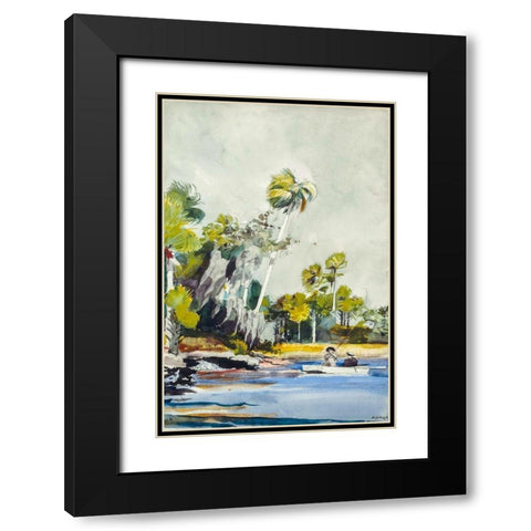 The Shell Heap Black Modern Wood Framed Art Print with Double Matting by Homer, Winslow