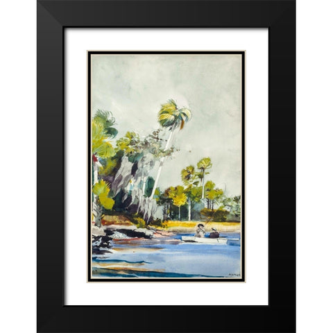 The Shell Heap Black Modern Wood Framed Art Print with Double Matting by Homer, Winslow