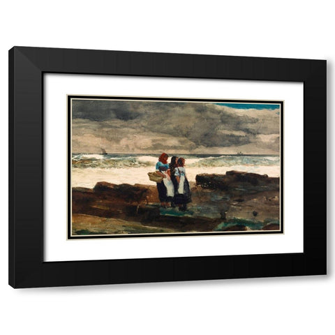 Sun and Clouds Black Modern Wood Framed Art Print with Double Matting by Homer, Winslow