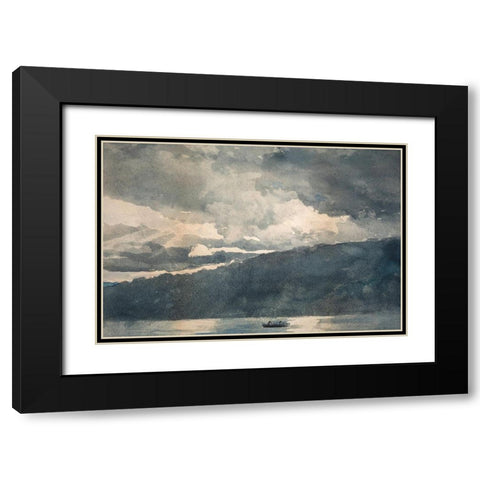 Mink Lake, Adirondacks Black Modern Wood Framed Art Print with Double Matting by Homer, Winslow