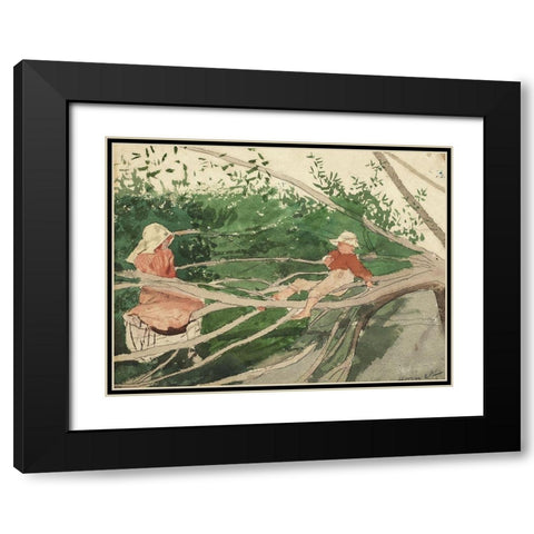 Out on a Limb Black Modern Wood Framed Art Print with Double Matting by Homer, Winslow